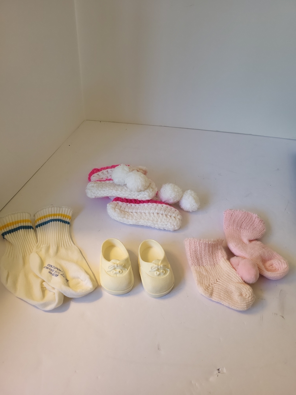 1970s Doll Shoes and Socks Set Of 4 Pair